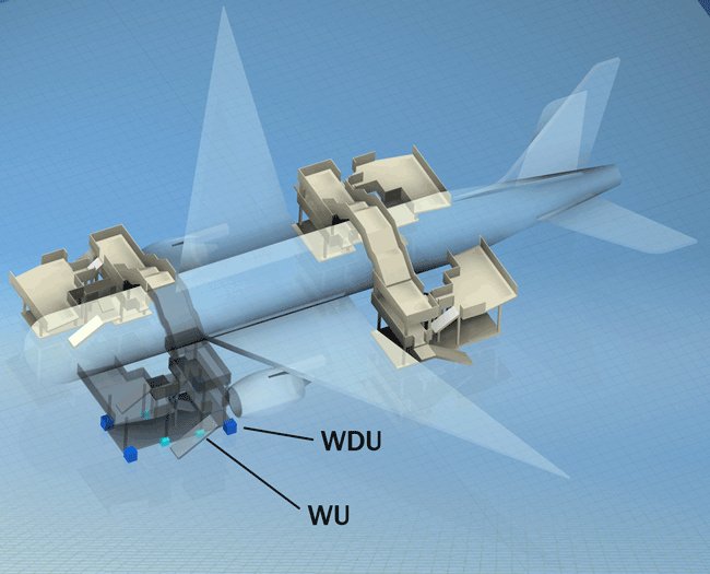 Another CAD drawing showing Self Driven omnidirectional tool using both WDU and WU